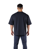 Stretch Waffle Nylon Big T-Shirt - Navy