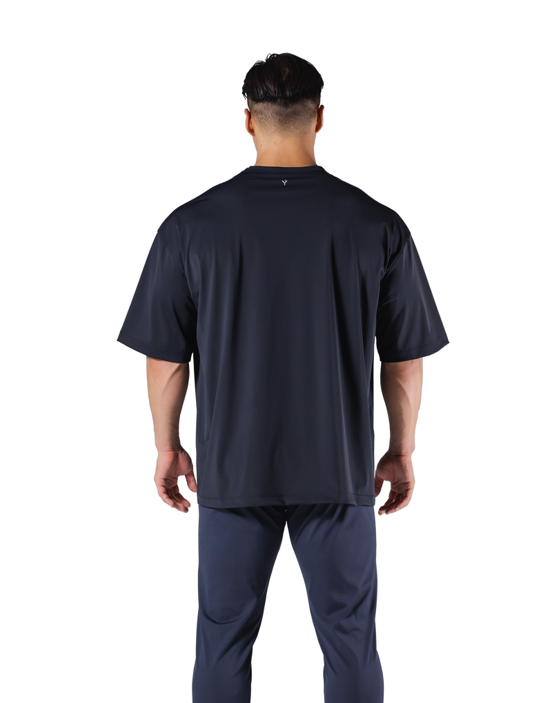 Stretch Waffle Nylon Big T-Shirt - Navy