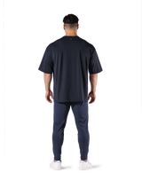 Stretch Waffle Nylon Big T-Shirt - Navy