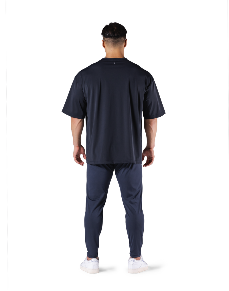 Stretch Waffle Nylon Big T-Shirt - Navy