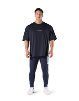 Stretch Waffle Nylon Big T-Shirt - Navy