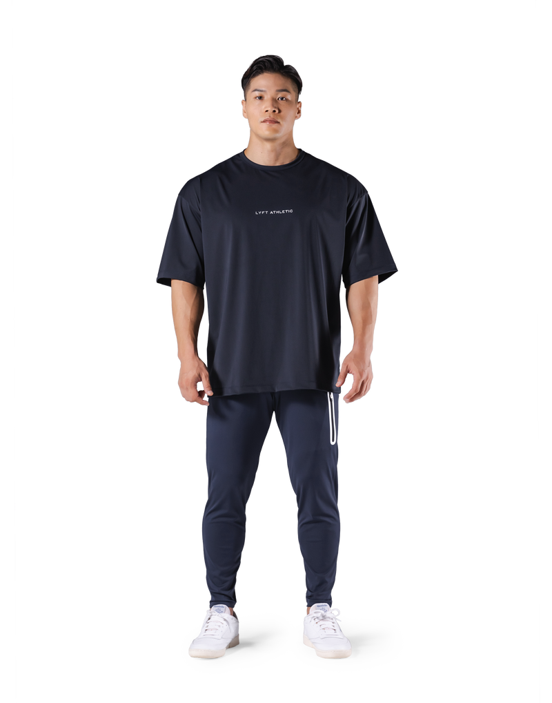 Stretch Waffle Nylon Big T-Shirt - Navy