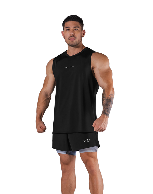 Stretch Waffle Nylon Loose Fit Tanktop 2 - Black