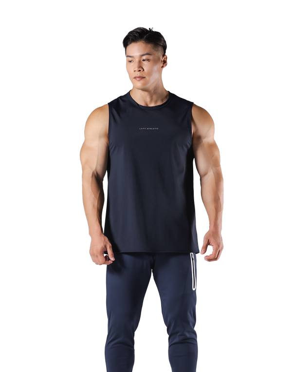 Stretch Waffle Nylon Loose Fit Tanktop 2 - Navy