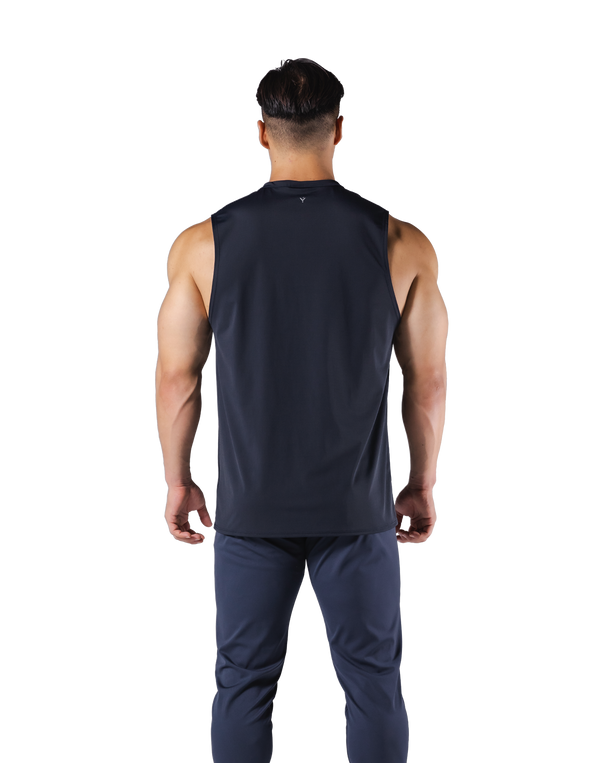 Stretch Waffle Nylon Loose Fit Tanktop 2 - Navy