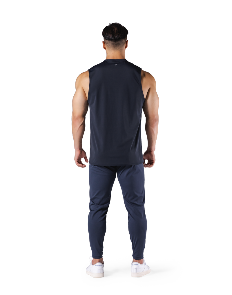 Stretch Waffle Nylon Loose Fit Tanktop 2 - Navy