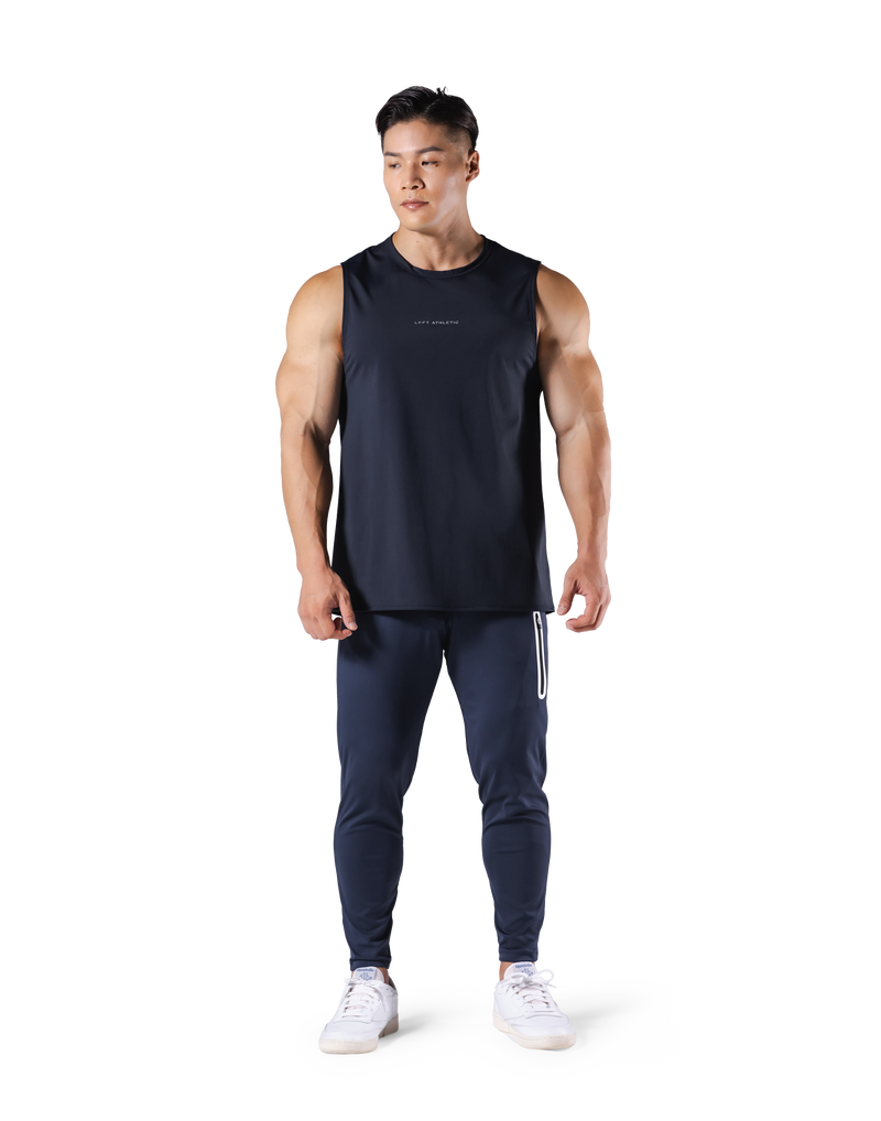 Stretch Waffle Nylon Loose Fit Tanktop 2 - Navy