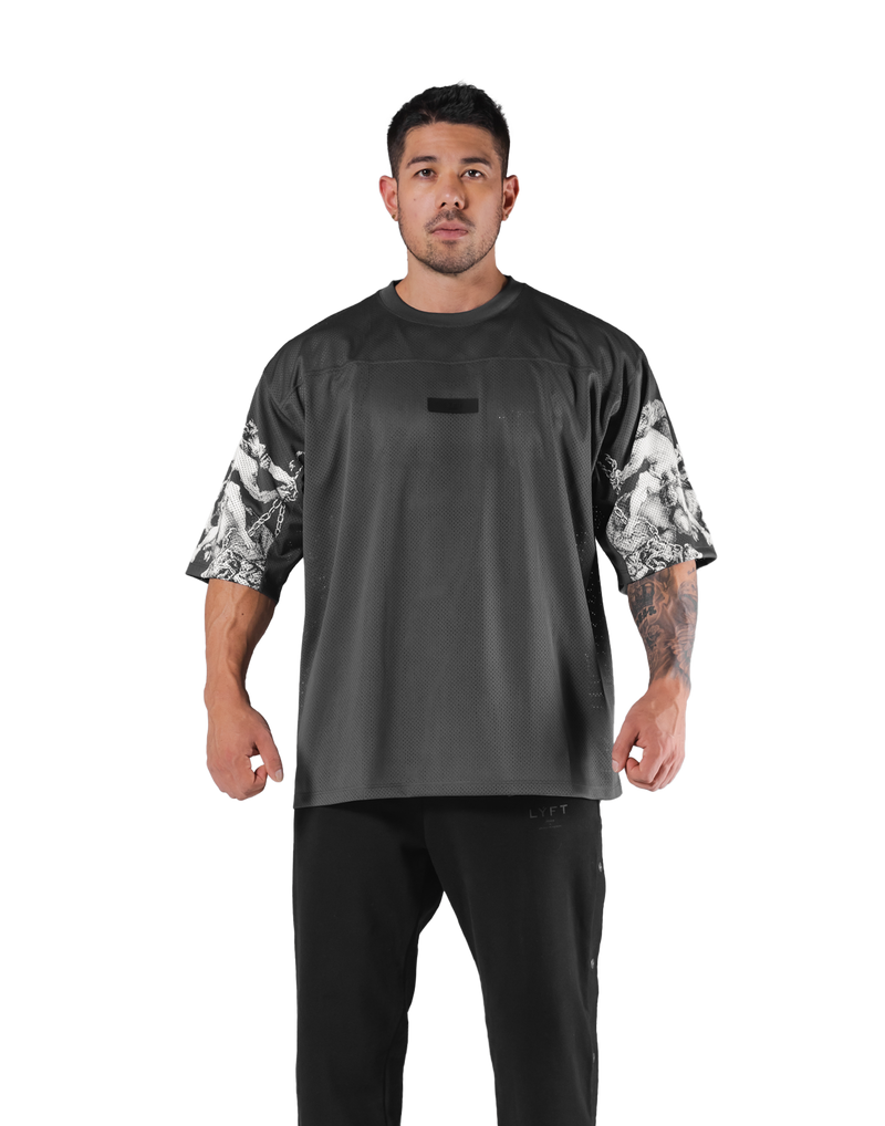 Mythological Graphic Football Shirt - D.Grey