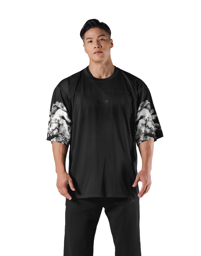 Mythological Graphic Football Shirt - Black