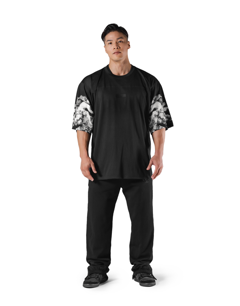 Mythological Graphic Football Shirt - Black