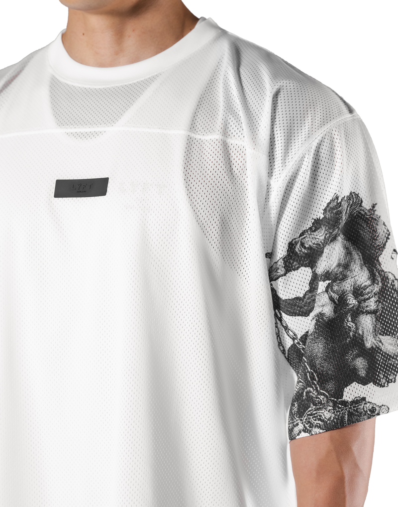 Mythological Graphic Football Shirt - White