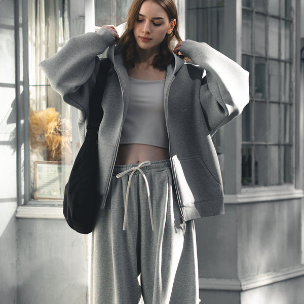 Lyft zipパーカー　Ｌ Double Face Zip-Up Hoodie - Grey – LÝFT