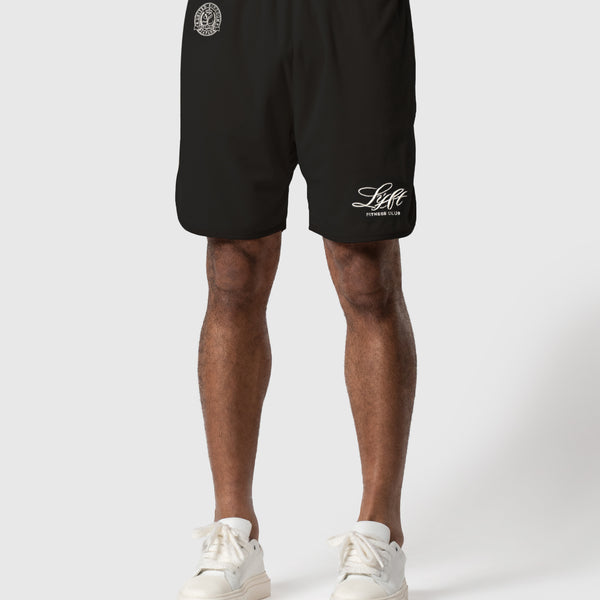 Cursive LÝFT Logo Pile Shorts - Black