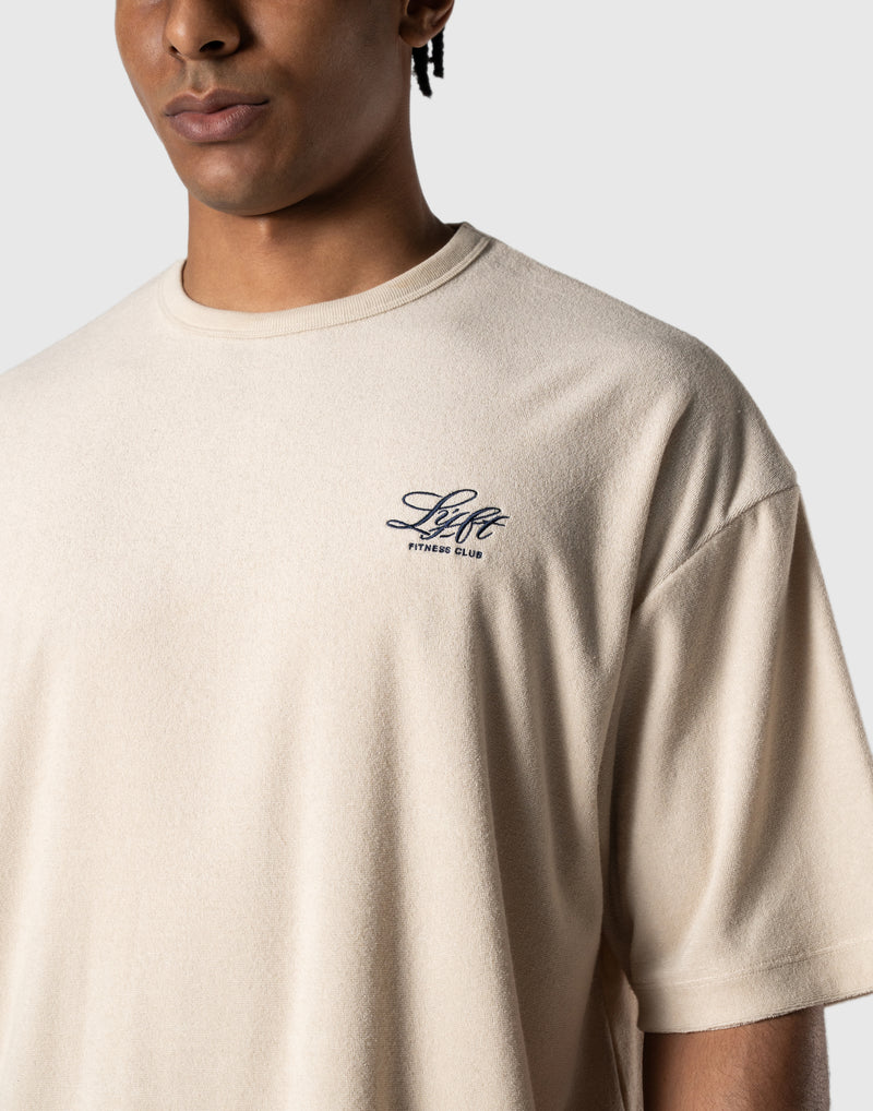 Cursive LÝFT Logo Pile Big T-Shirt - Ivory