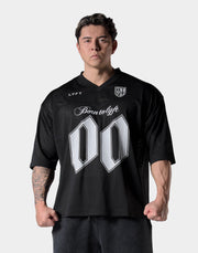 Extra Big Mesh Football T-Shirt - Black