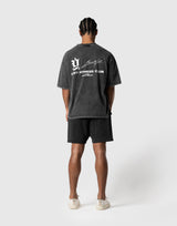 Old Ý Graphic Vintage Big T-Shirt - Black