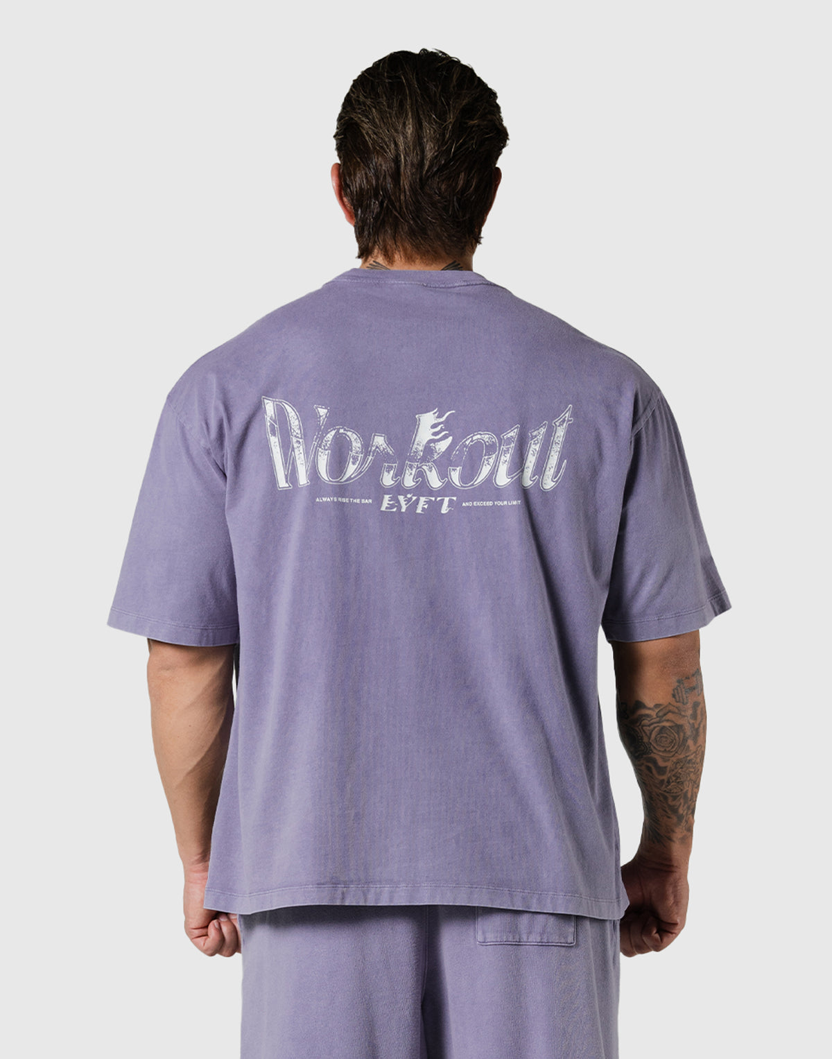 Work Out Graphic Vintage Big T-Shirt - Purple