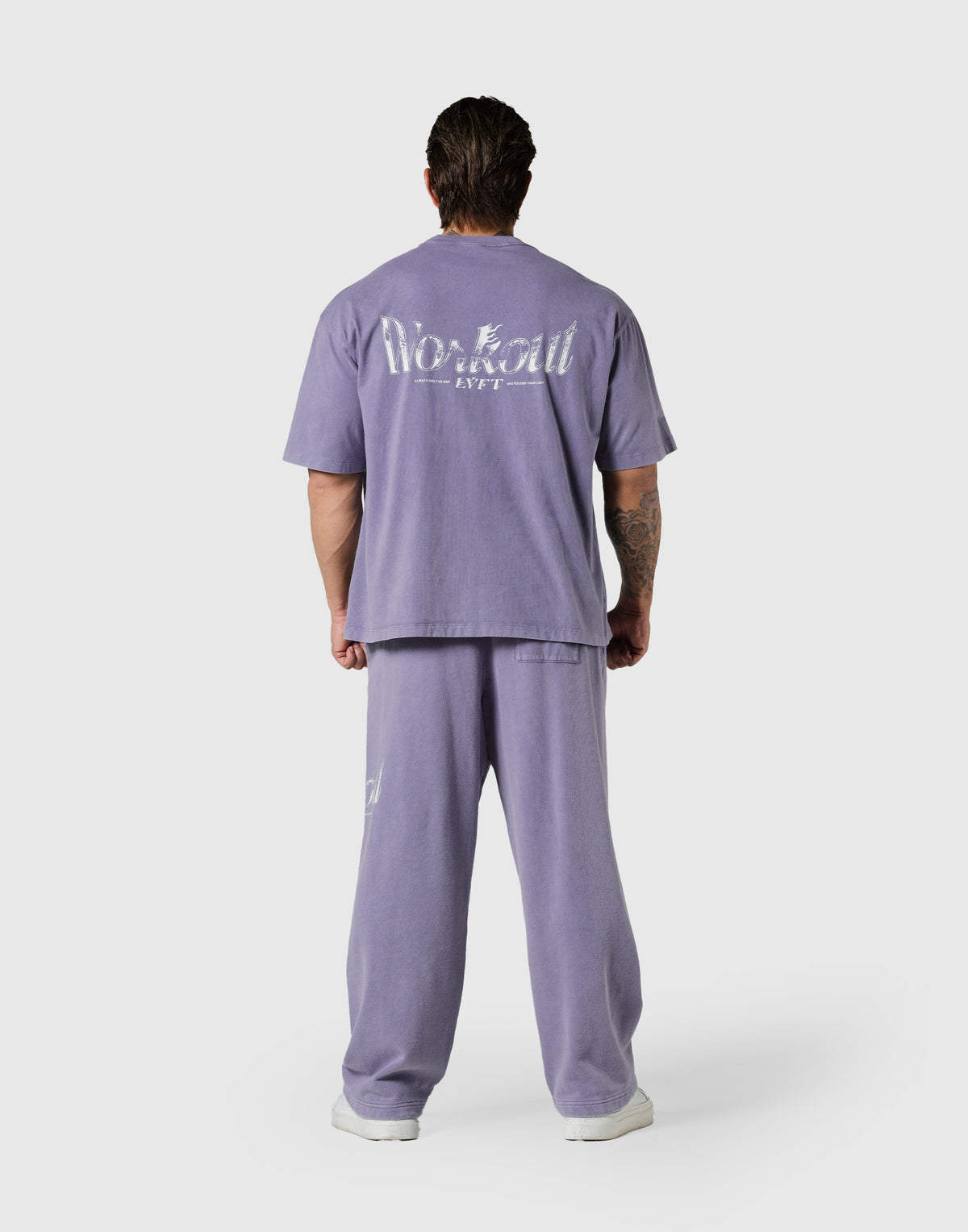 Work Out Graphic Vintage Big T-Shirt - Purple