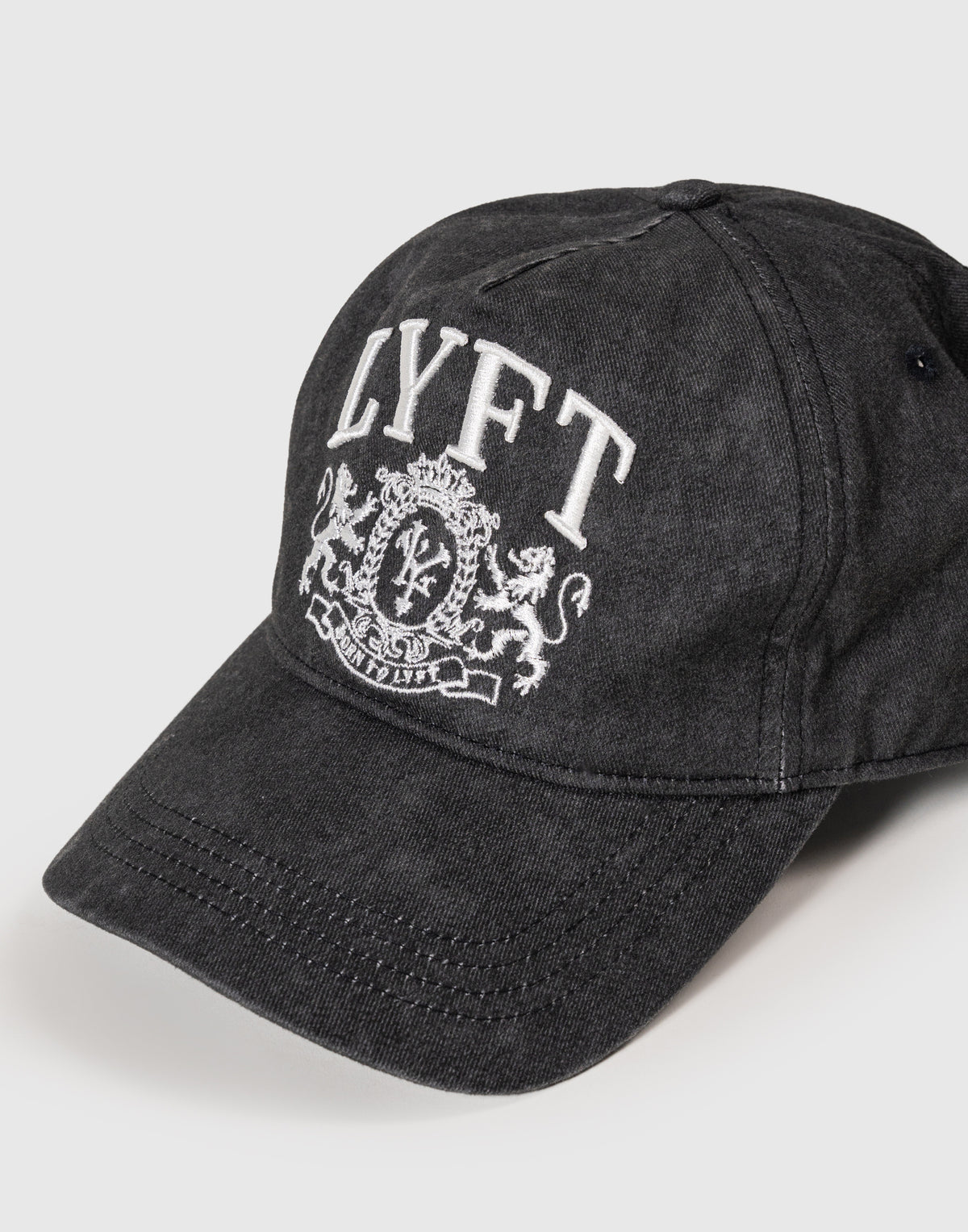LÝFT Embroidered Emblem Vintage Cap - Black
