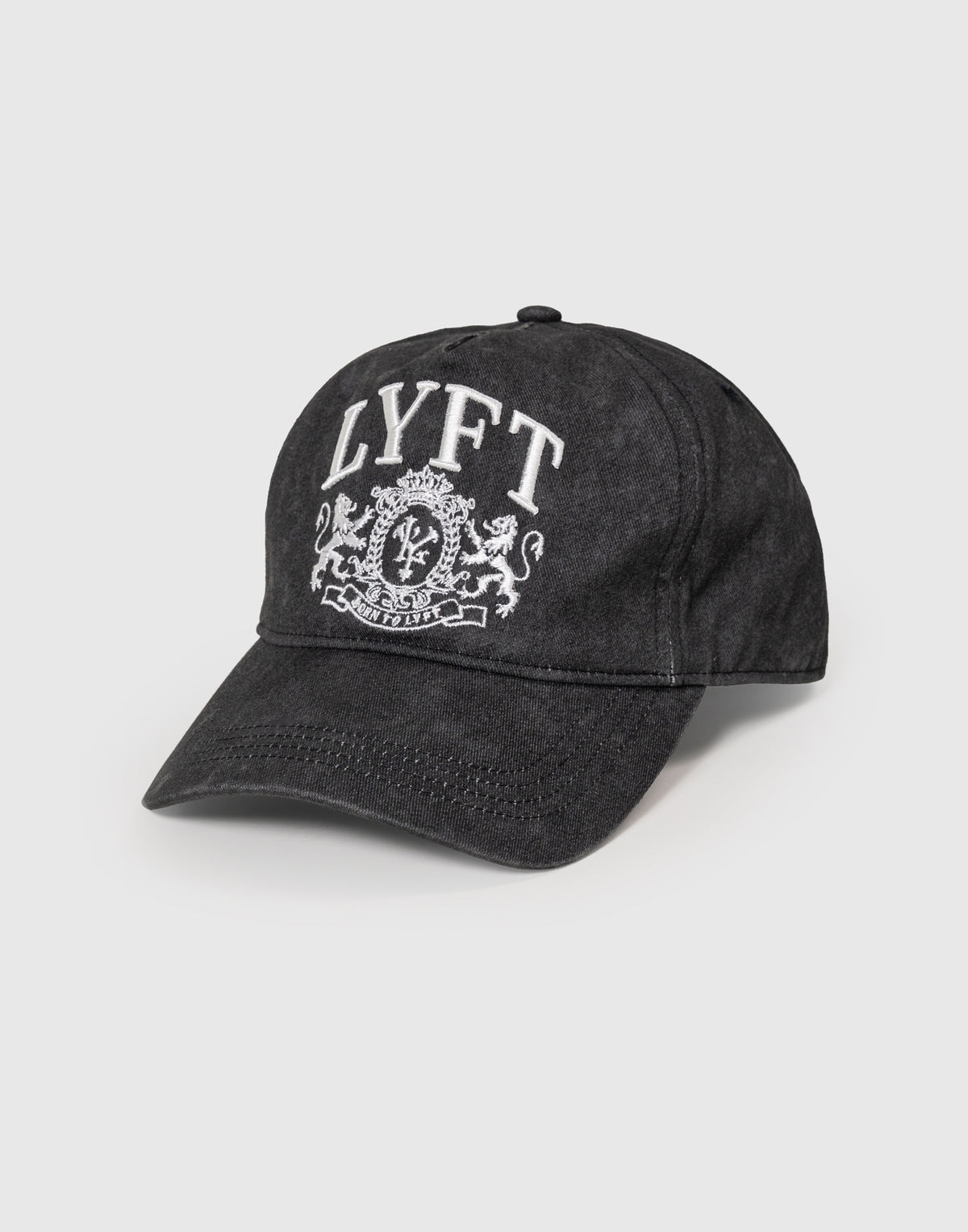 LÝFT Embroidered Emblem Vintage Cap - Black