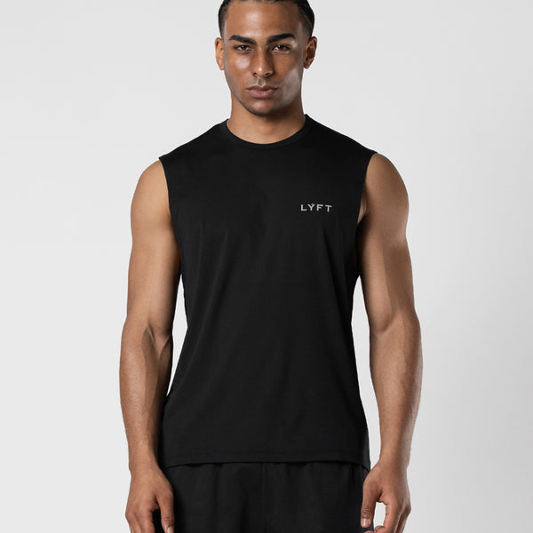 Reflector LÝFT Logo Slim Tanktop - Black