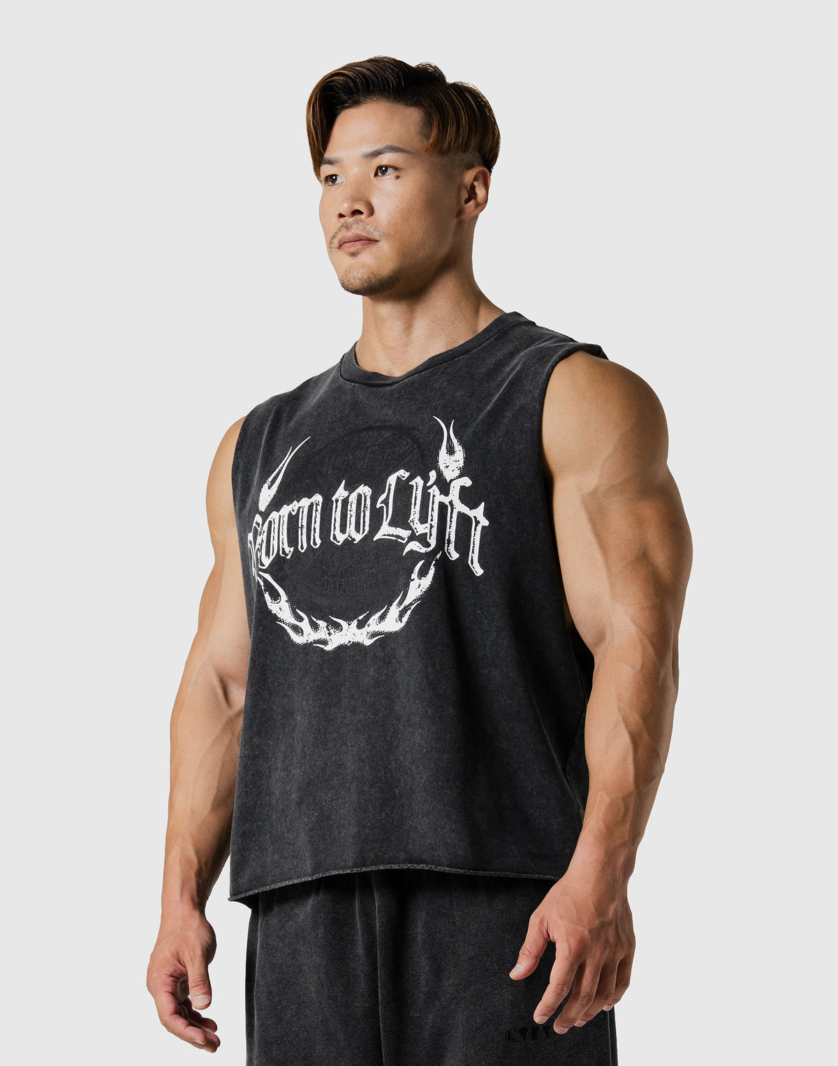 Plate Fire Graphic Vintage Box Tanktop - Black