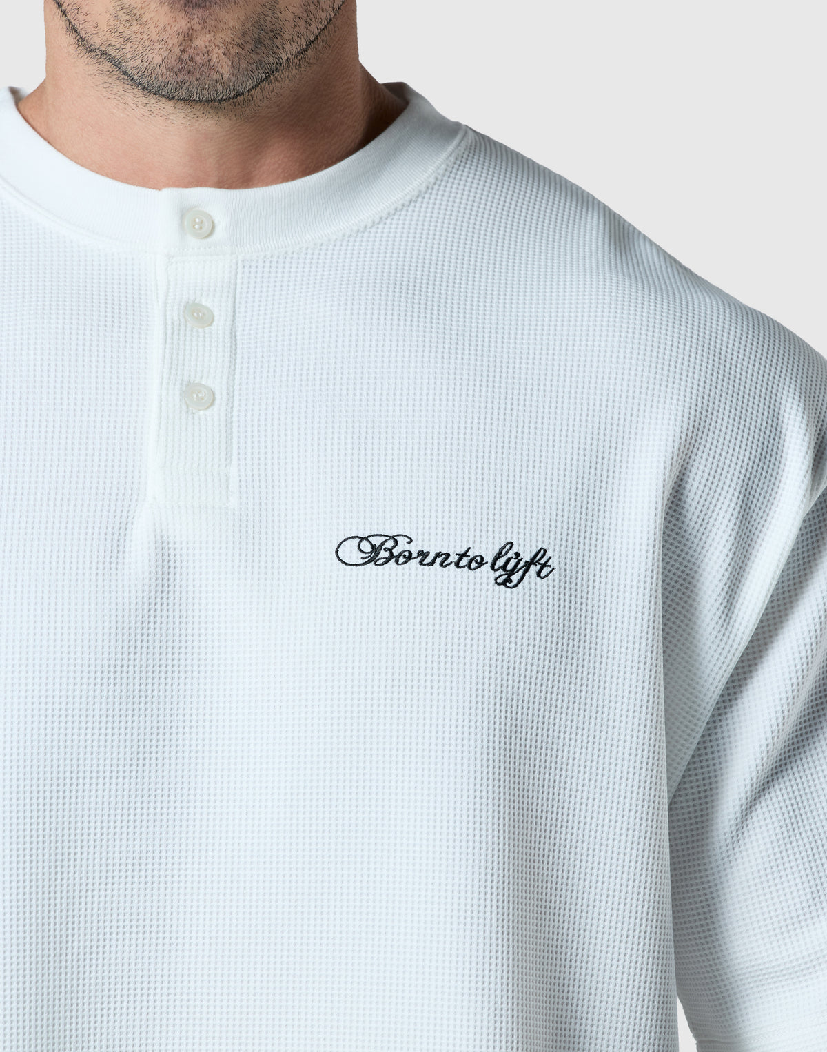 Script Logo Henry Neck T-Shirt - Ivory