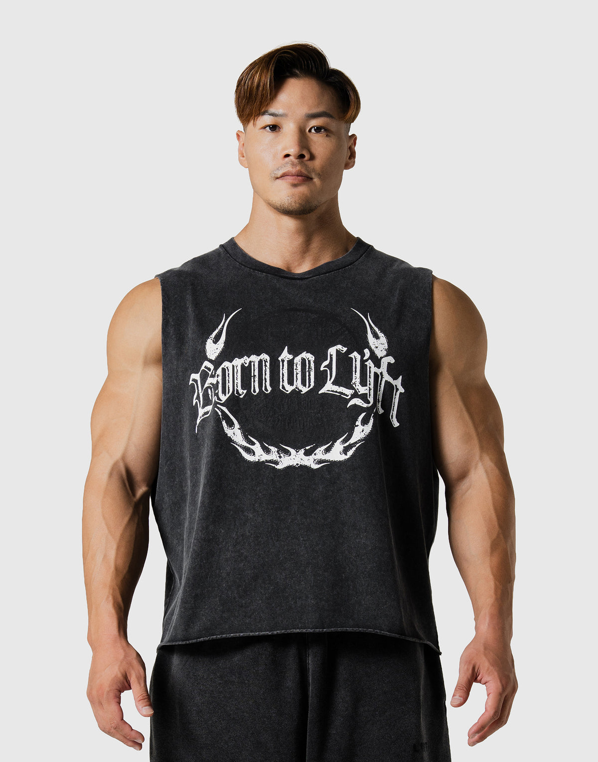 Plate Fire Graphic Vintage Box Tanktop - Black