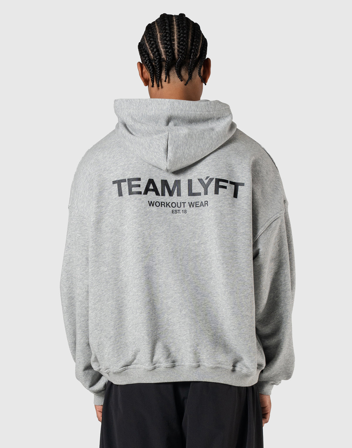 TEAM LÝFT Logo Oversized Hoodie - Grey