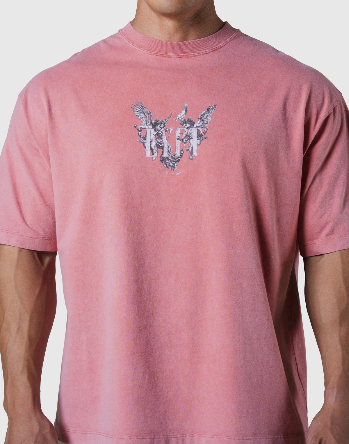 Angel Graphic Vintage Big T-Shirt - Pink