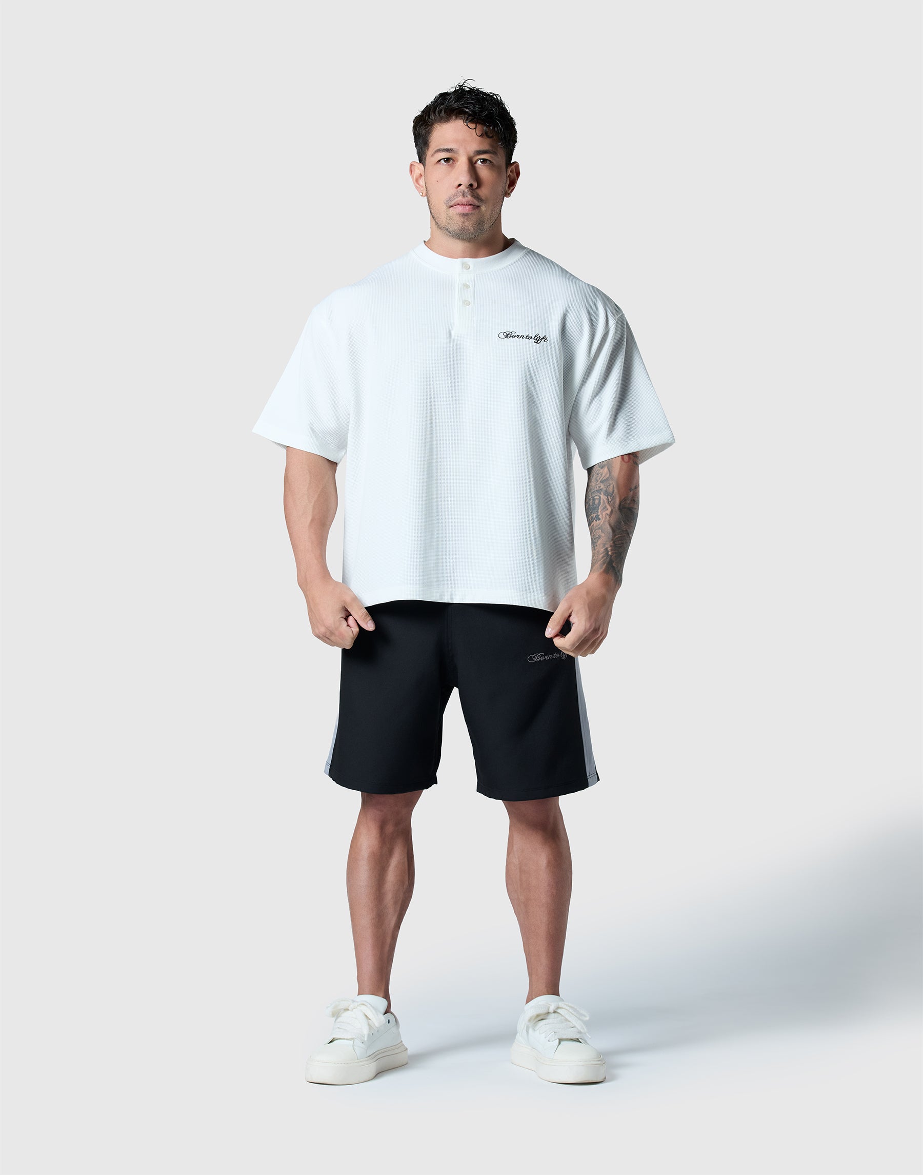 Script Logo Henry Neck T-Shirt - Ivory – LÝFT