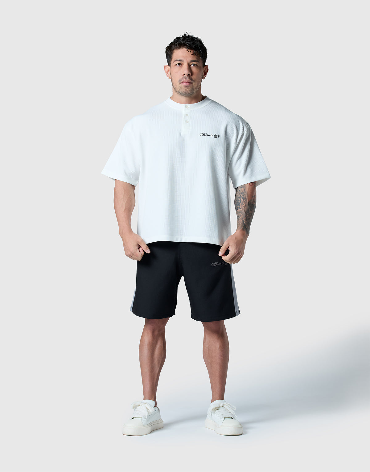 Script Logo Henry Neck T-Shirt - Ivory