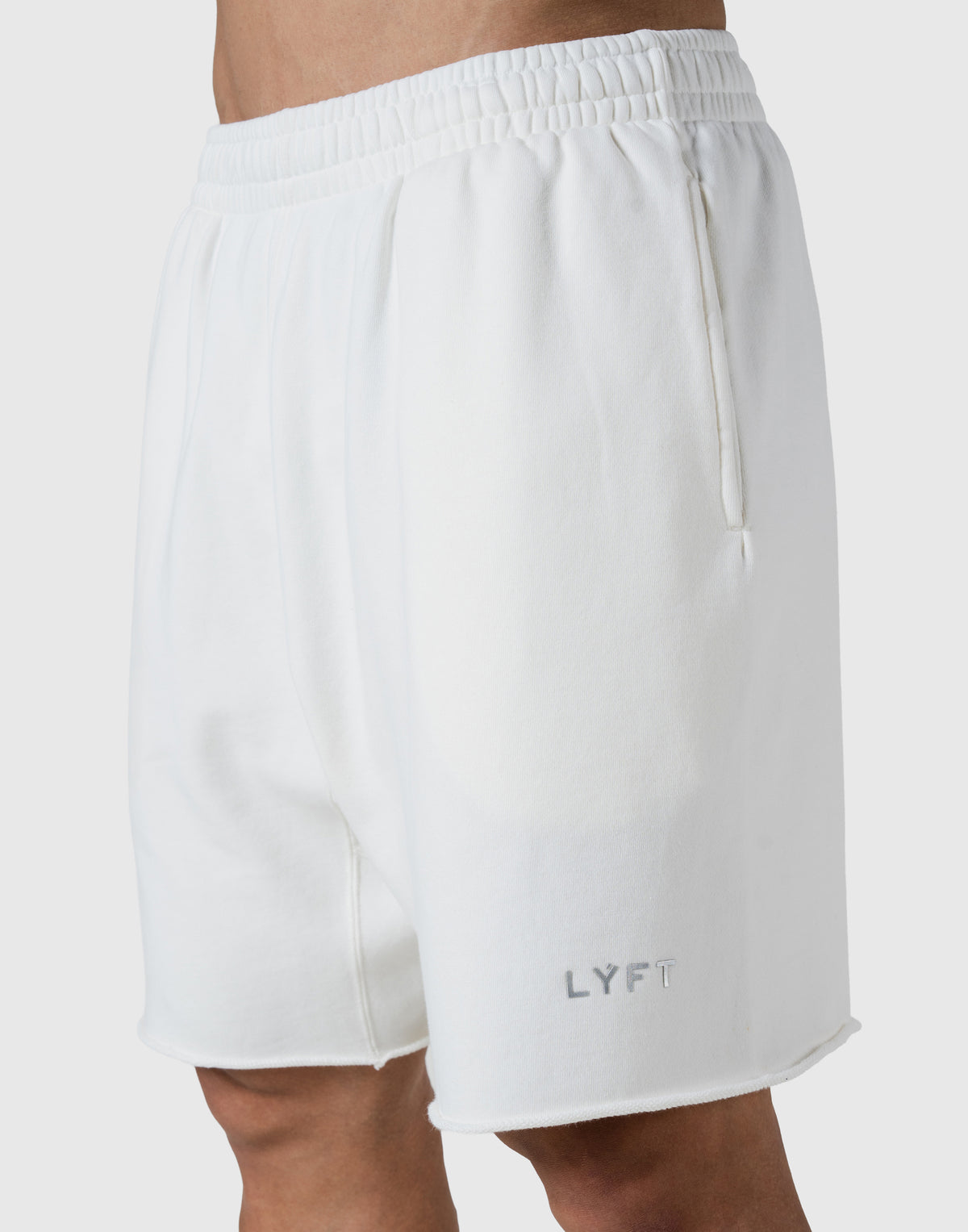 LÝFT Logo Vintage Cut-Off Sweat Shorts - Ivory