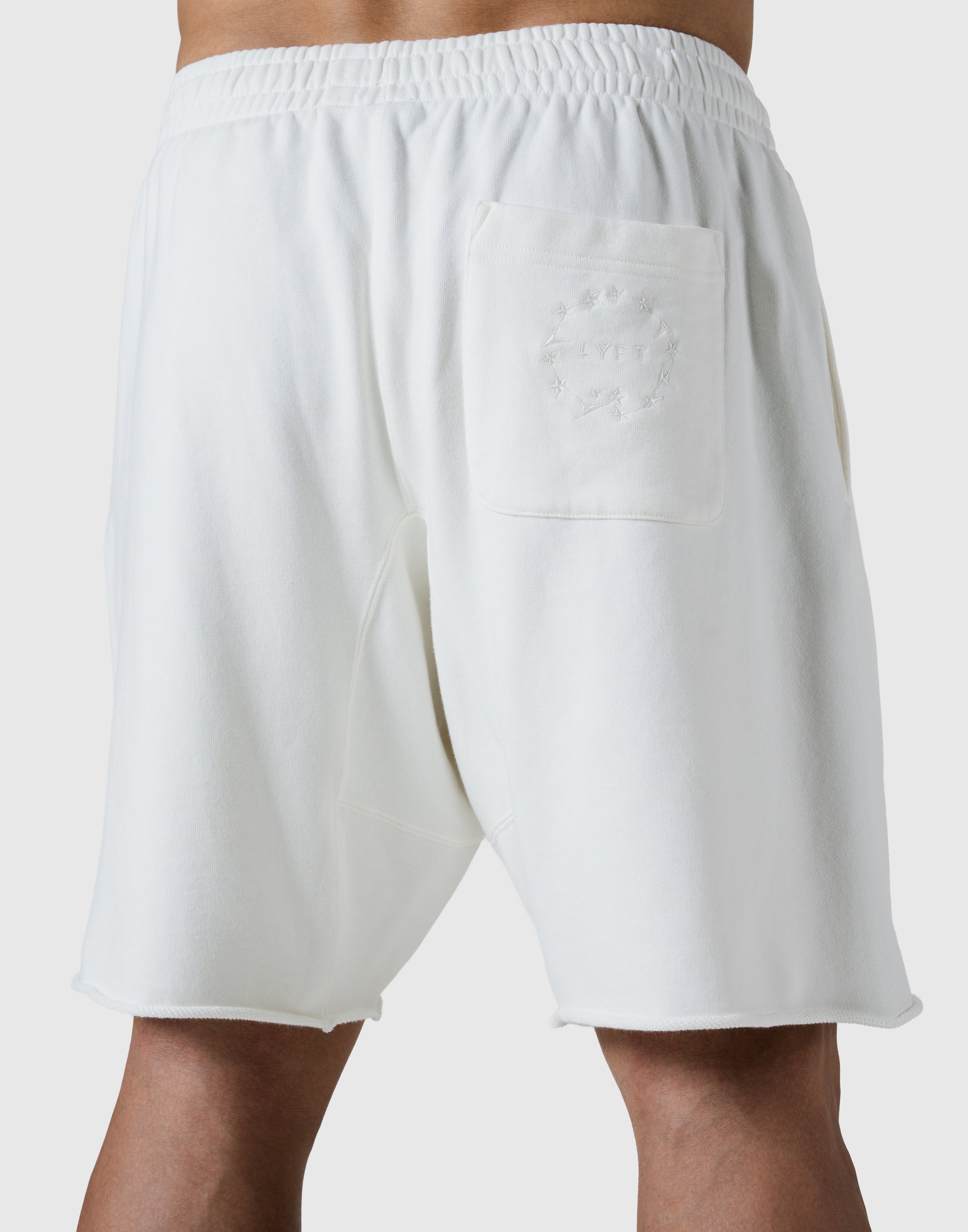 LÝFT Logo Vintage Cut-Off Sweat Shorts - Ivory