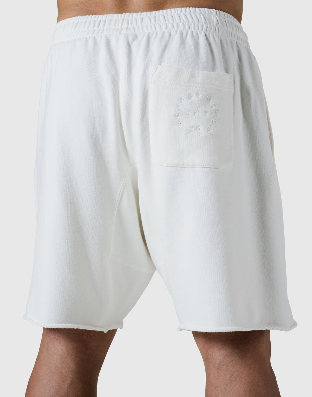 LÝFT Logo Vintage Cut-Off Sweat Shorts - Ivory