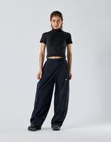 Cropped Slim Fit Short Sleeve Jacket - Black