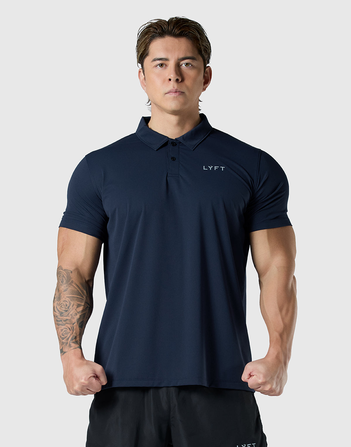 LÝFT Nylon Polo Shirt - Navy