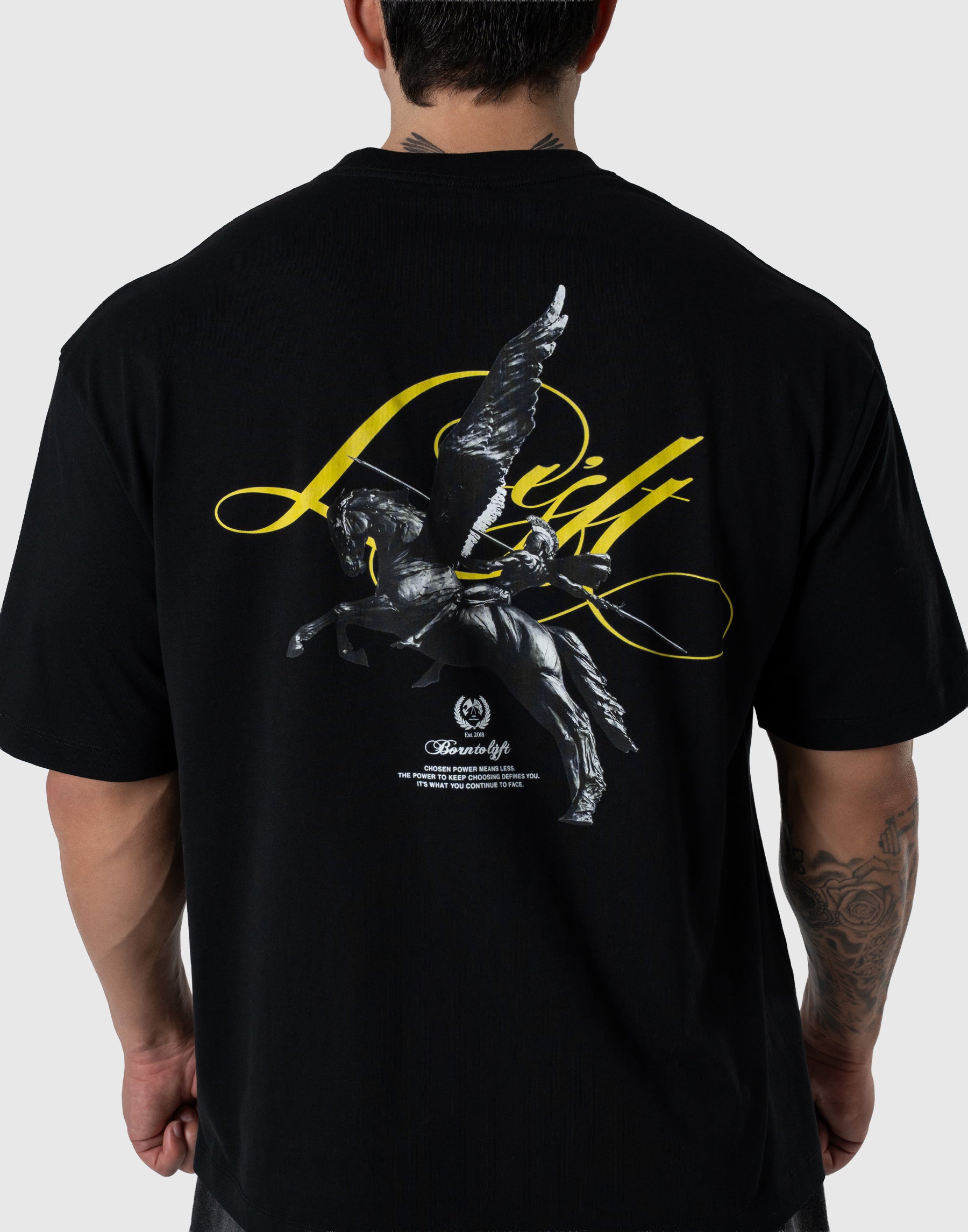 [たか] TEAM LÝFT GRAPHIC BIG T-SHIRT Pegasus Graphic Big T-Shirt - Black – LÝFT