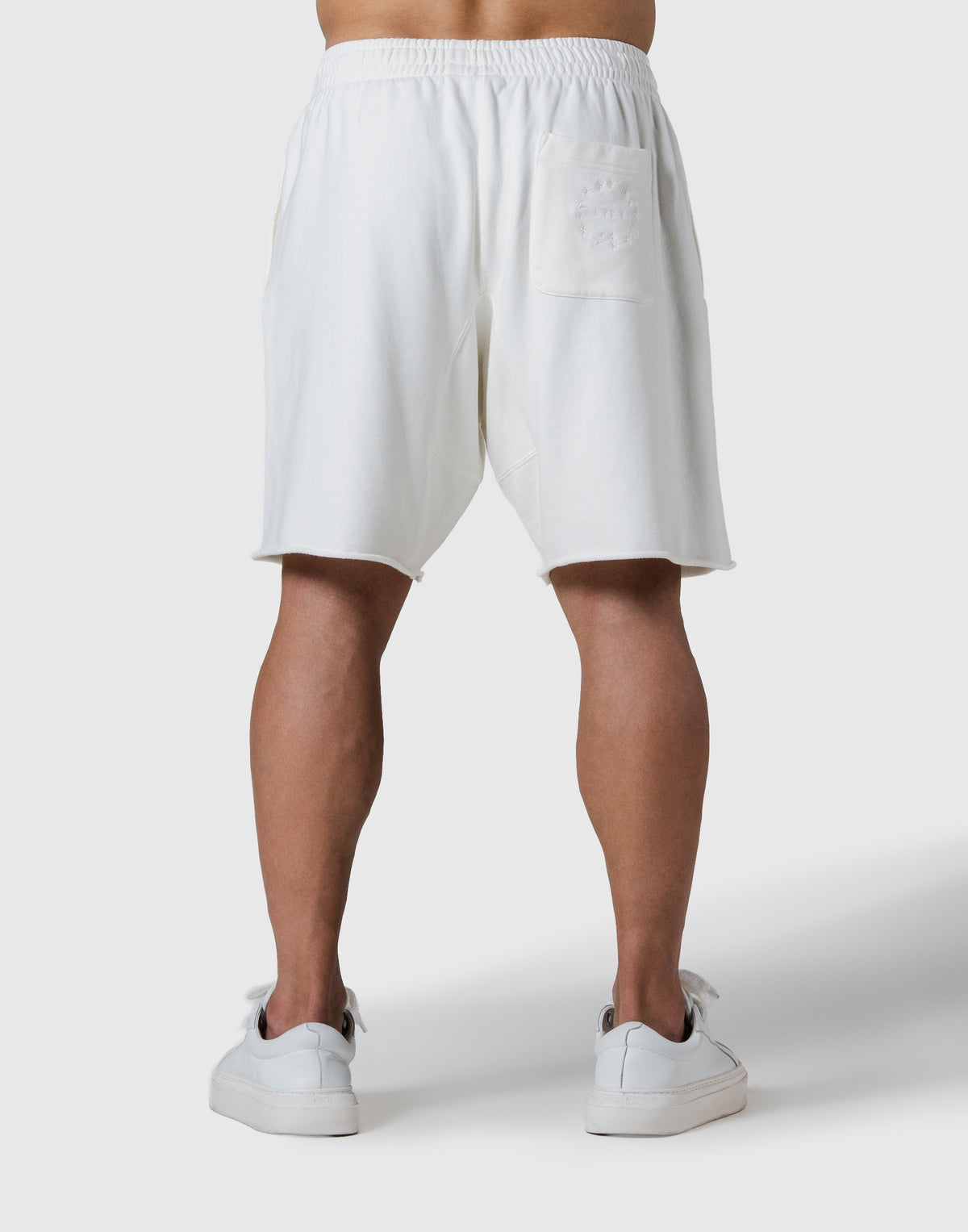 LÝFT Logo Vintage Cut-Off Sweat Shorts - Ivory
