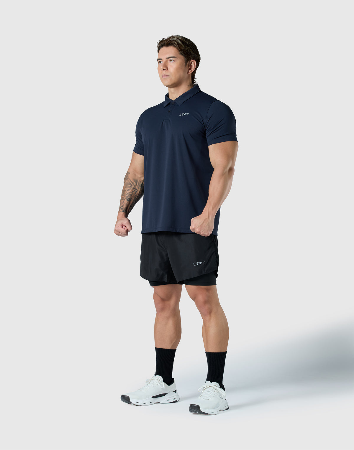 LÝFT Nylon Polo Shirt - Navy