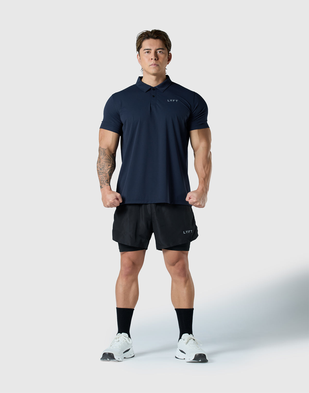 LÝFT Nylon Polo Shirt - Navy