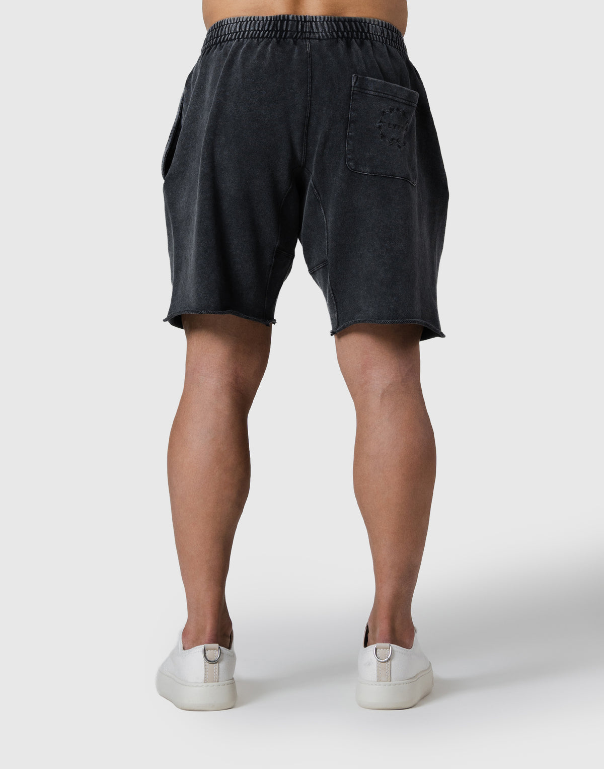 LÝFT Logo Vintage Cut-Off Sweat Shorts - Black