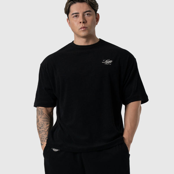 Cursive LÝFT Logo Pile Big T-Shirt - Black