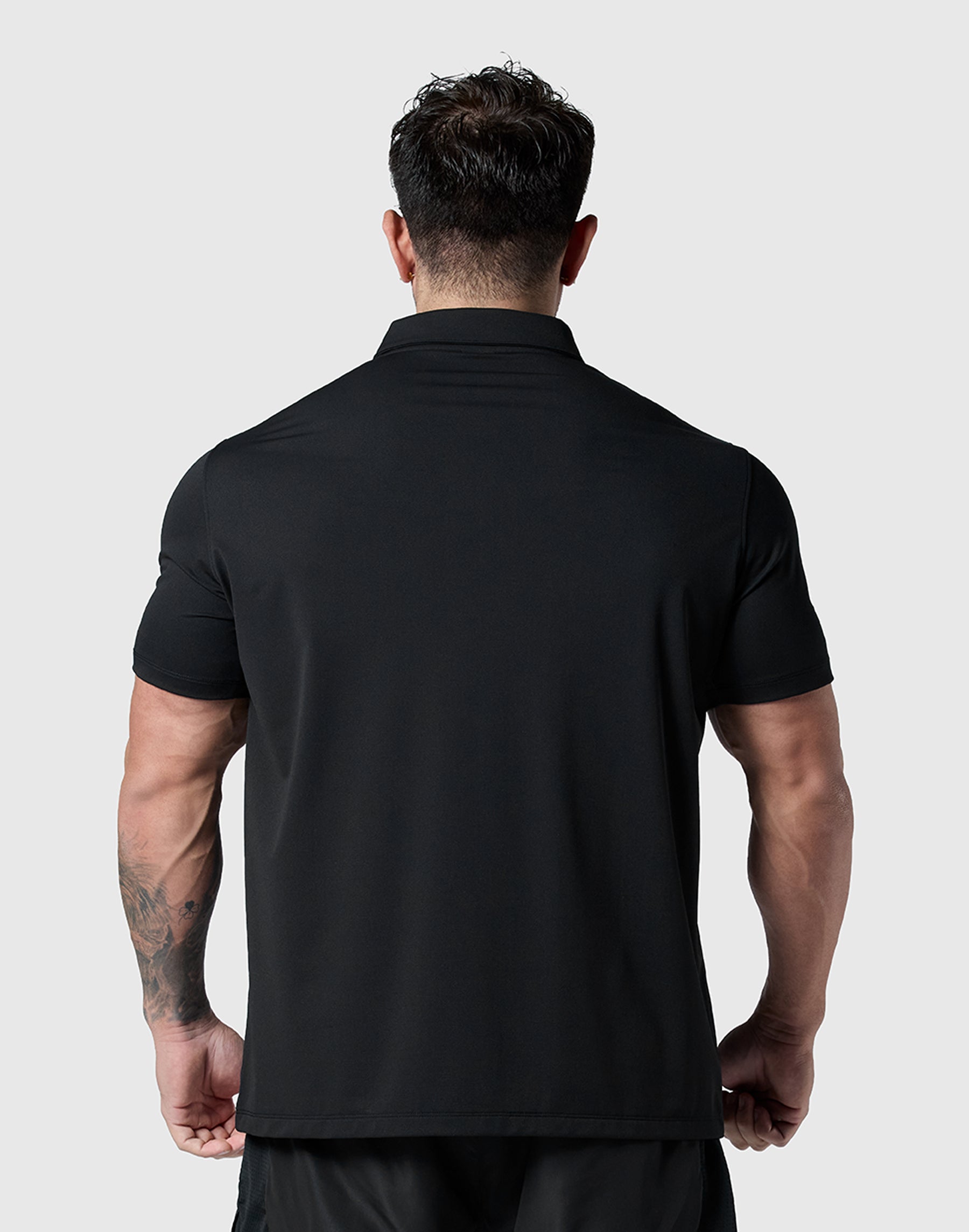 LÝFT Nylon Polo Shirt - Black