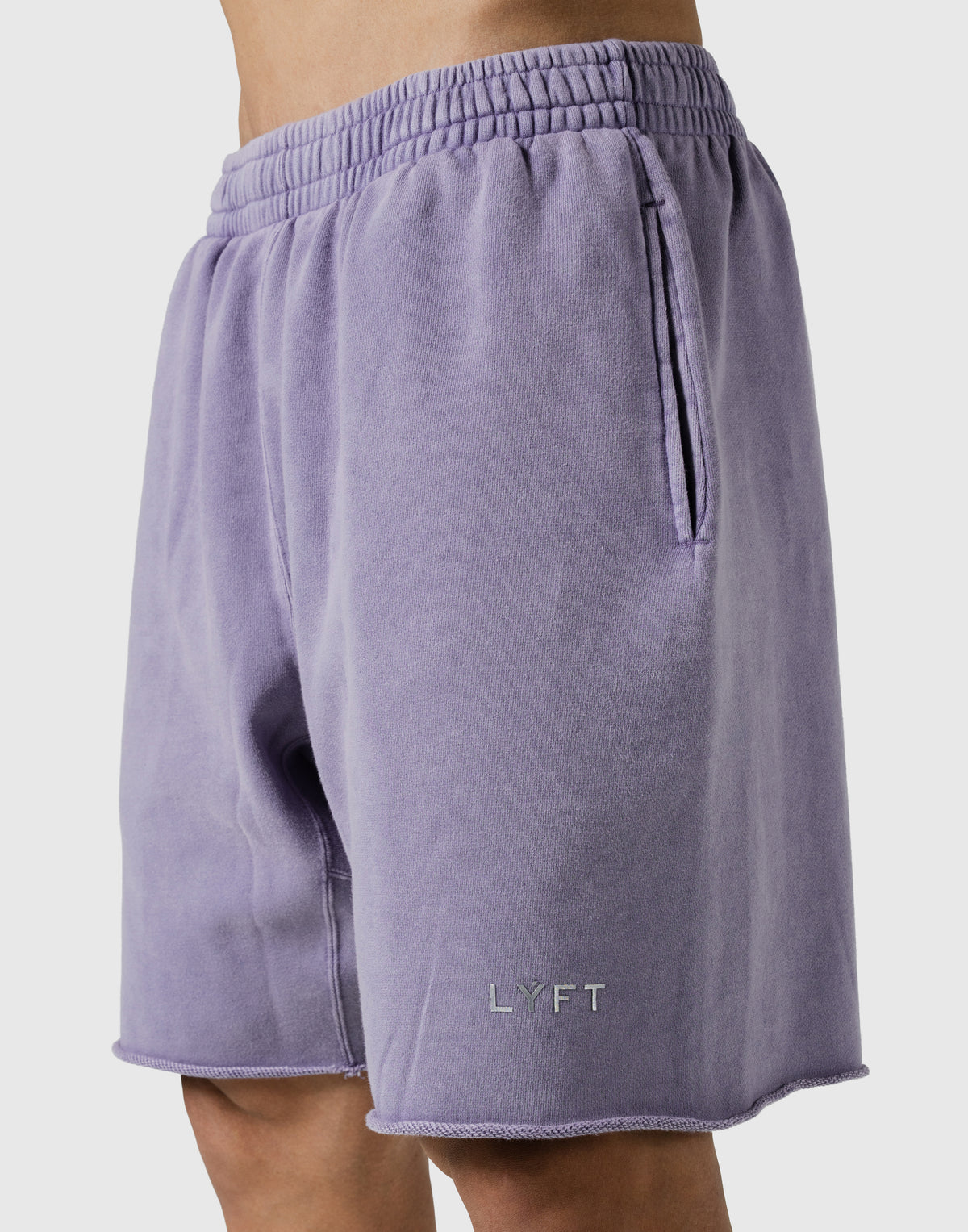 LÝFT Logo Vintage Cut-Off Sweat Shorts - Purple