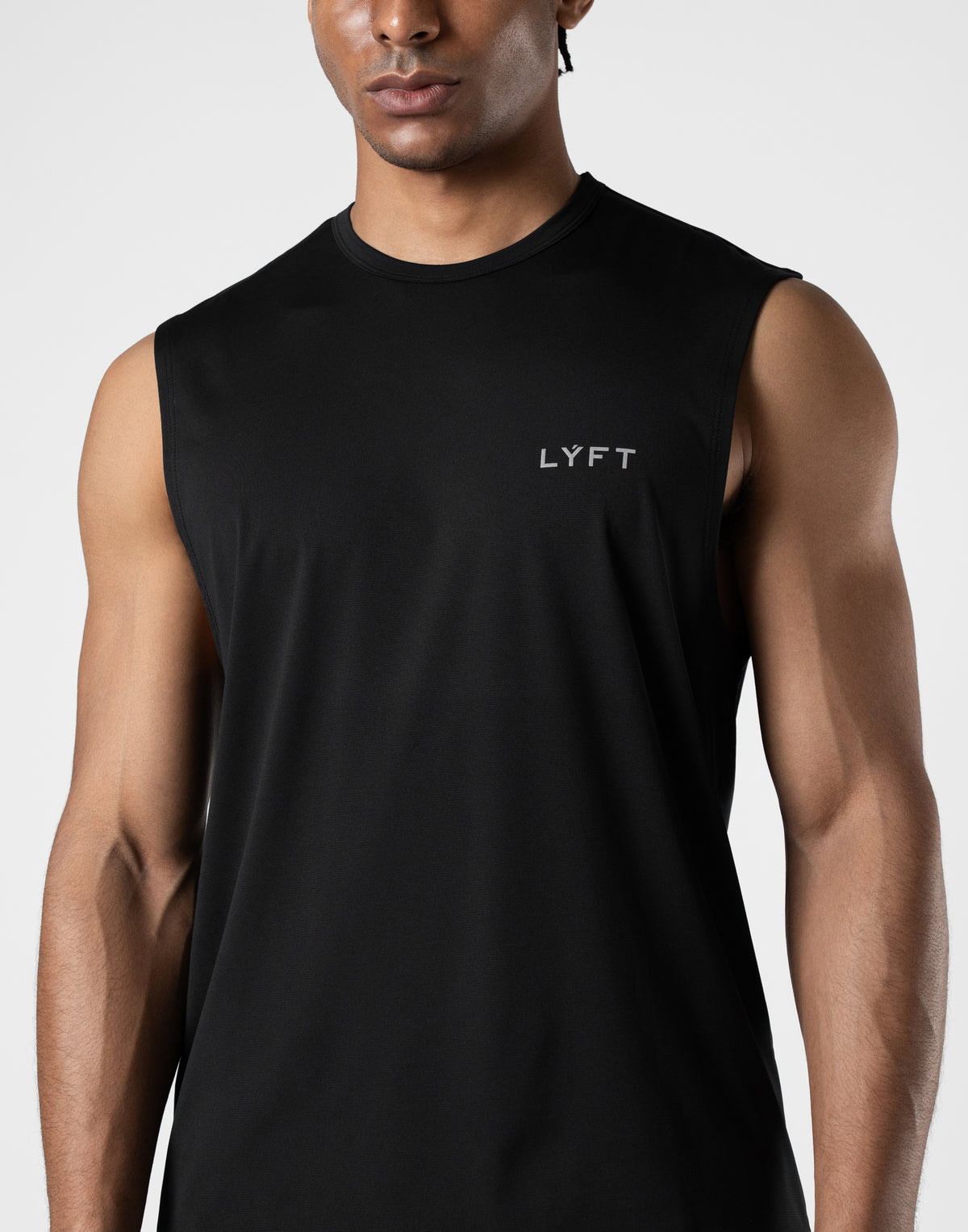Reflector LÝFT Logo Slim Tanktop - Black