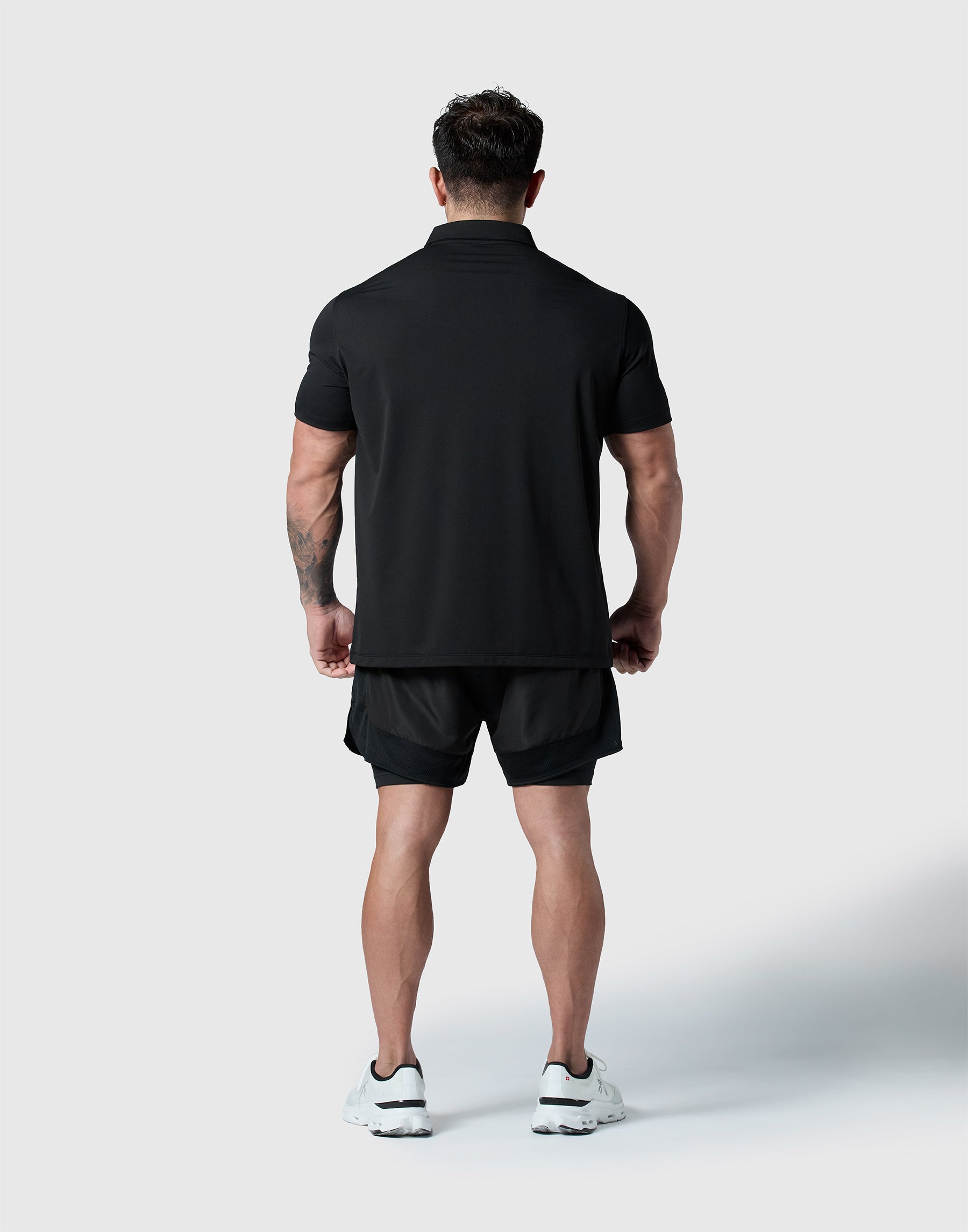 LÝFT Nylon Polo Shirt - Black