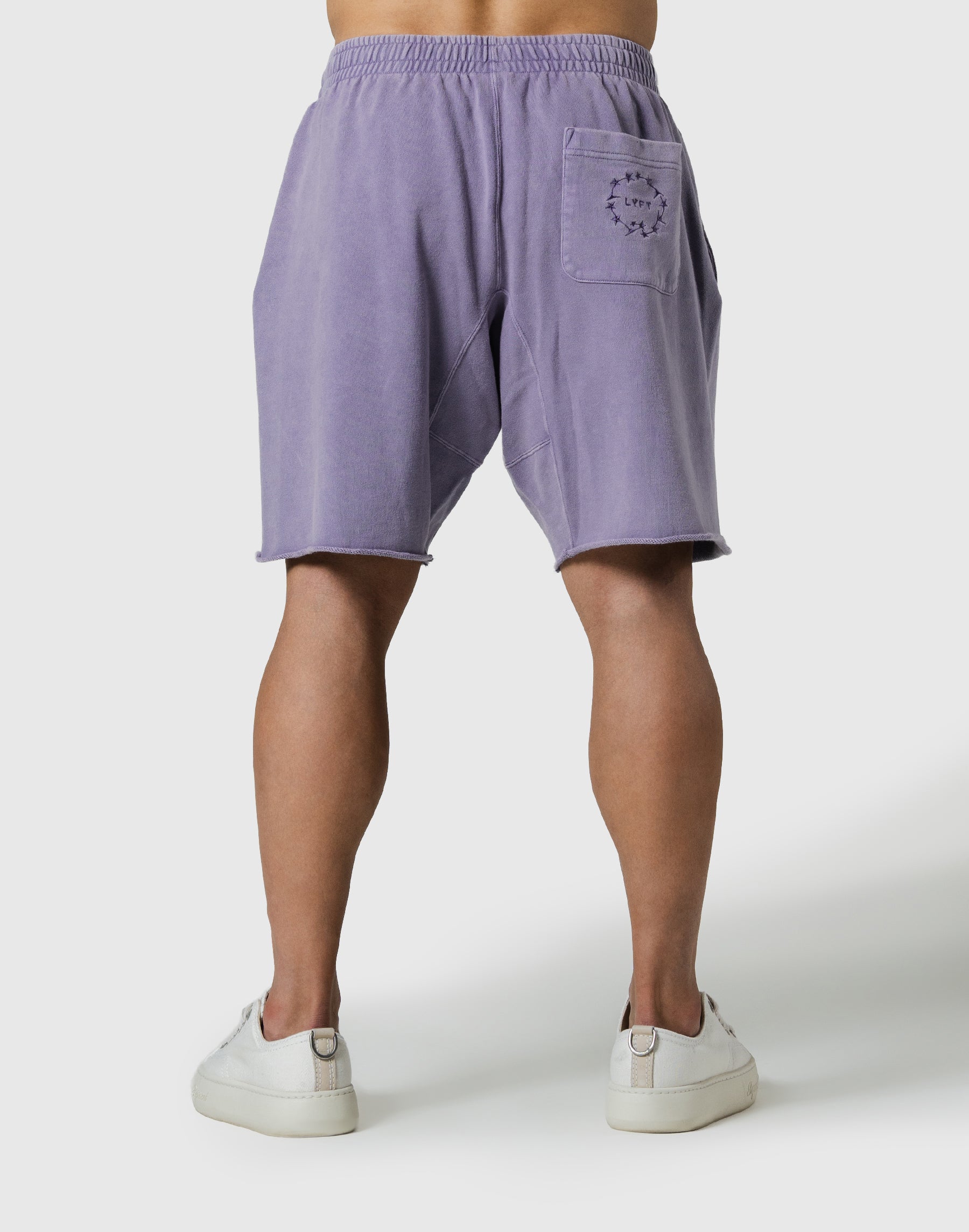 LÝFT Logo Vintage Cut-Off Sweat Shorts - Purple