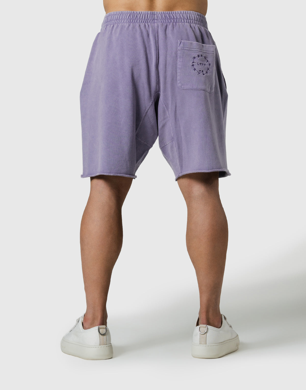 LÝFT Logo Vintage Cut-Off Sweat Shorts - Purple