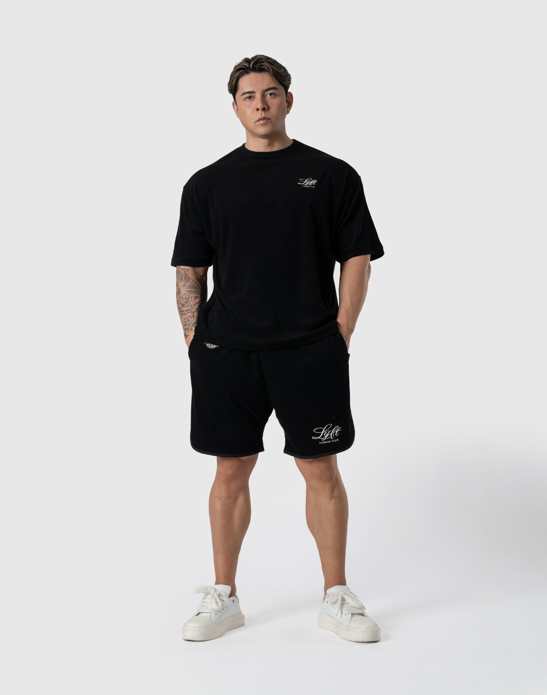 Cursive LÝFT Logo Pile Big T-Shirt - Black